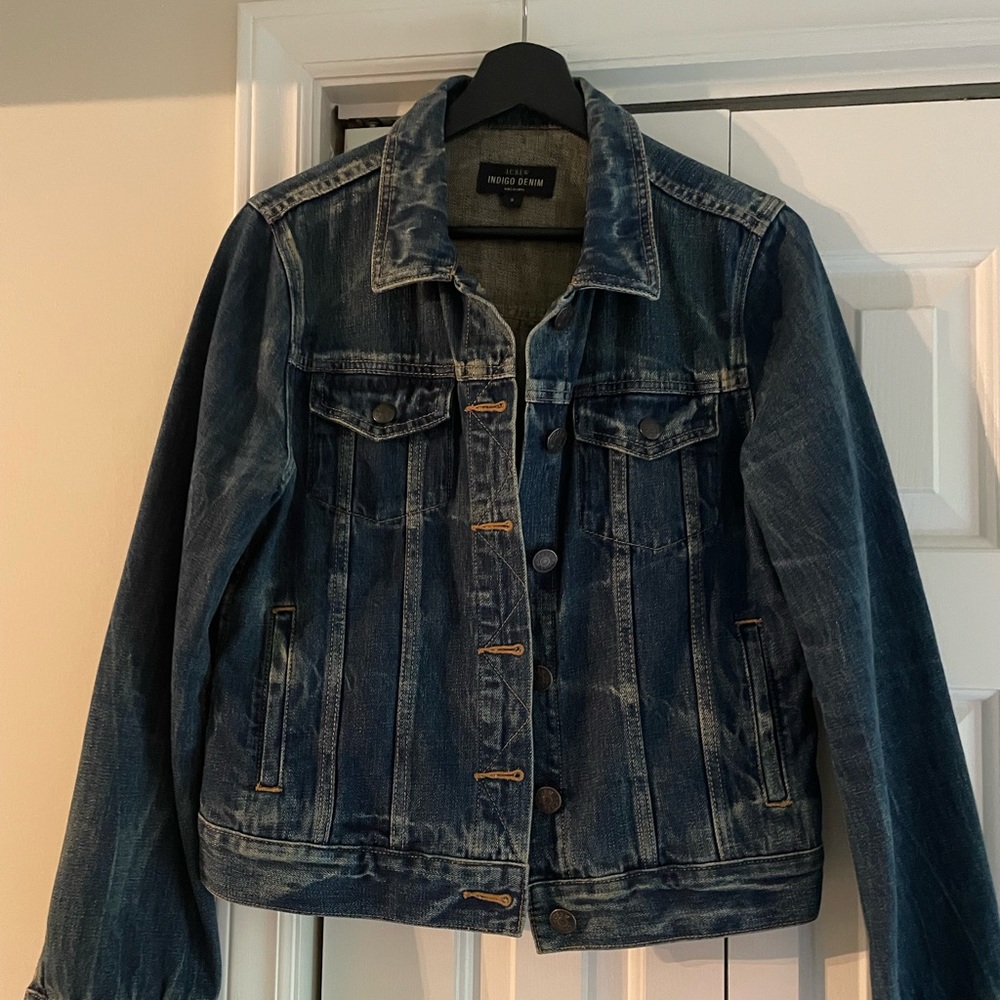 J.Crew indigo denim jean jacket dark wash vintage inspired size small